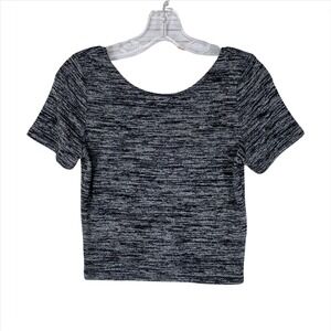 Wilfred Free Crop Top Womens Sz Medium Heather Gray Scoop Back Stretch Knit